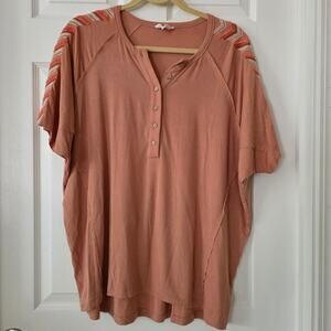 Heyson Oversized Women's Peach Short Sleeve Top Size Small